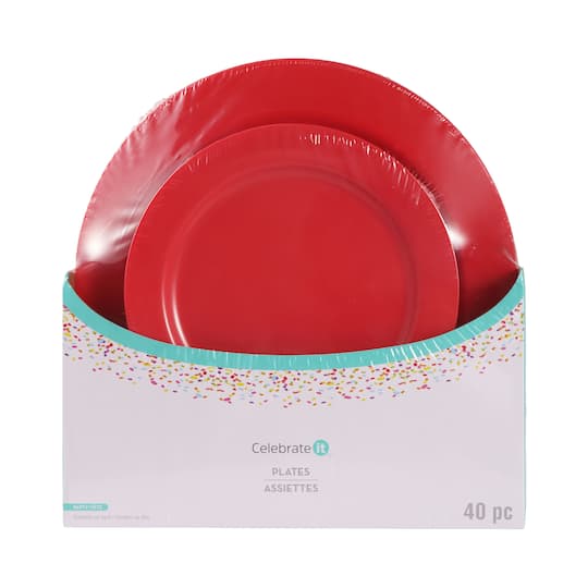 8 Packs: 40 ct. (320 total) Plastic Lunch & Dinner Plates by Celebrate It